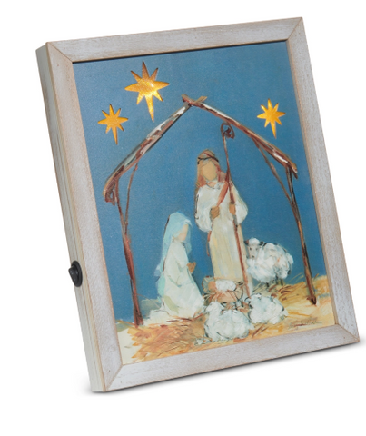 Holy Night Lighted Framed Print
