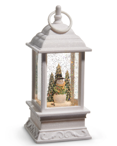 Woodland Snowman Lighted Water-9.5"