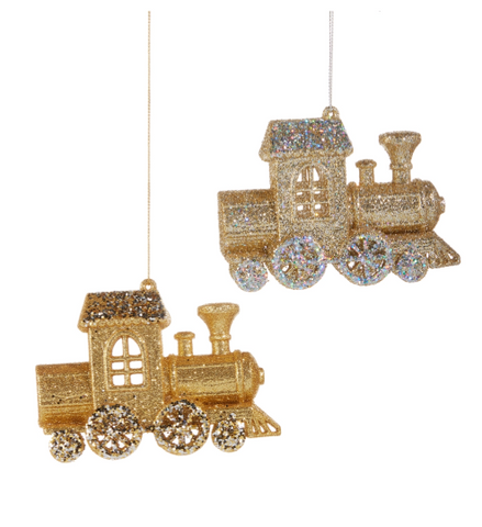 Glittered Train Ornament