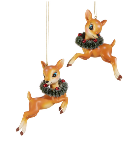 Brown Vintage Deer Ornament