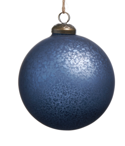 Blue Mercury Glass Ball Ornament