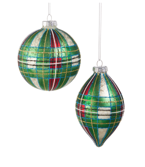 Green Tartan Plaid Ornament