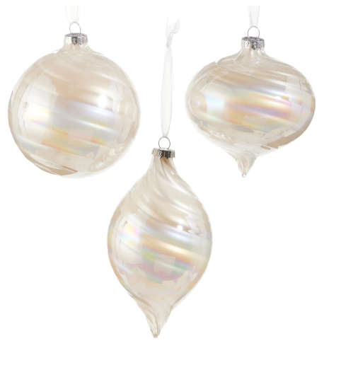 Pearlescent Swirl Ornaments