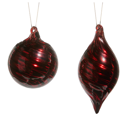 Red Swirl Ornament