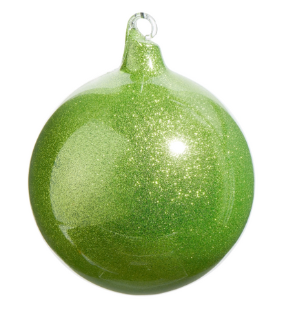 Apple Green Glitter Blown Glass