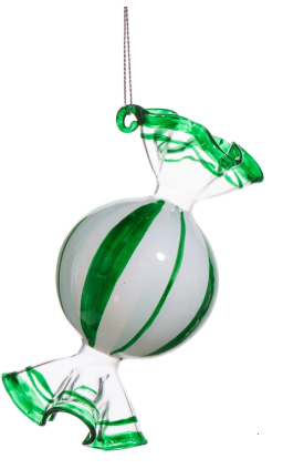 Green Peppermint Candy Ornament