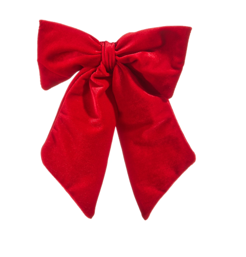 Red Velvet Bow Clip-On Ornament