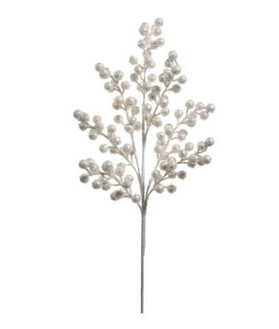 White Pearl Beaded Berry Spray