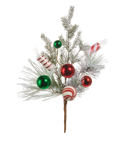 Frosted Pine and Peppermint Pick