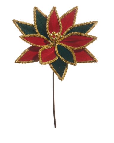 Red and Green Velvet Poinsettia