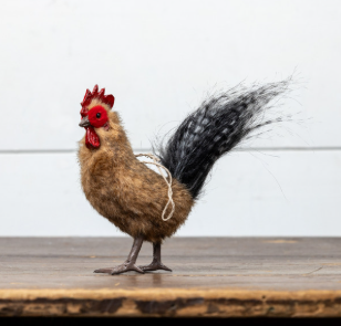 FUR ROOSTER ORNAMENT