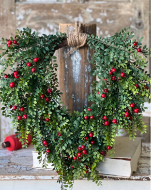 Lively Berry Bough Hanging Wreath