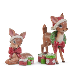 Vintage Deer- Red Bow