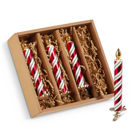 Red White Clip-On Candle Ornament