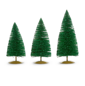 Green Glittered Bottle Brush Tree