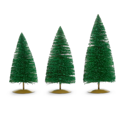 Green Glittered Bottle Brush Tree