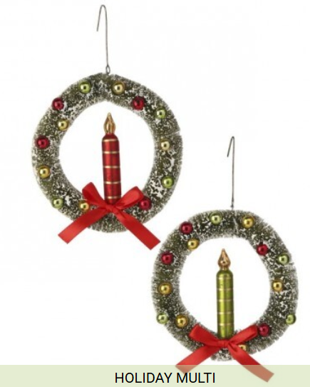 WREATH W/CANDLE ORNAMENT