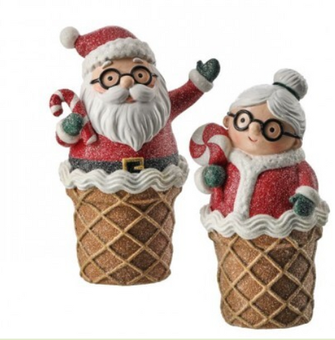 SANTA/MRS.CLAUS I CREAM CONE
