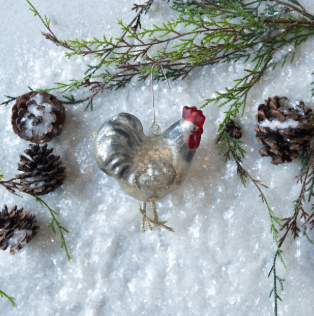 BLACK TAILED ROOSTER ORNAMENT