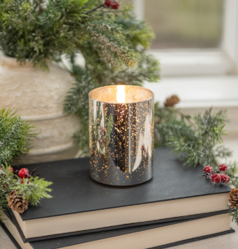 SILVER MERCURY GLASS CANDLE