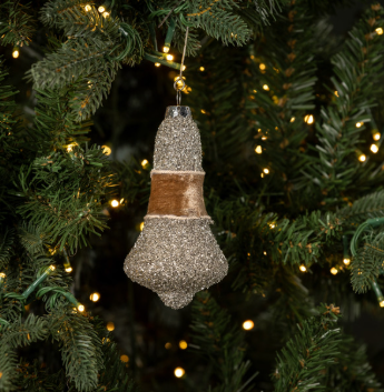 5" FAWN VELVET & GLITTER BELL