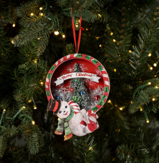 MERRY CHRISTMAS SNOWMAN ORNAMENT
