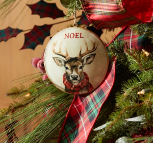 Disc Ornament w/Deer Iron