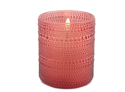 LED Votive Candle Glass/Dotted (red or green)