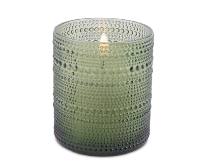 LED Votive Candle Glass/Dotted (red or green)
