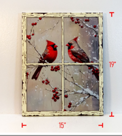 Christmas Cardinal Window