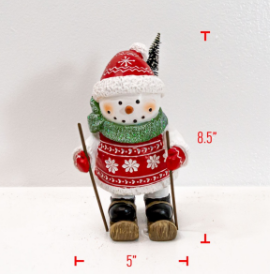 Poly Snowman Skiing W/ Tree