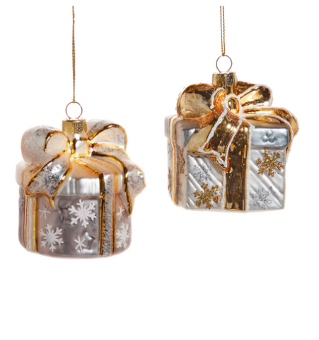 2.75" Silver/Gold Present Ornament
