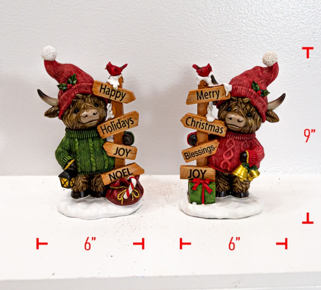 Poly Christmas Highland Cow