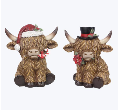 Resin Highland Cow Ornament