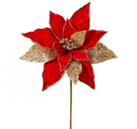 REGAL VELVET W/GLITTER POINSETTIA