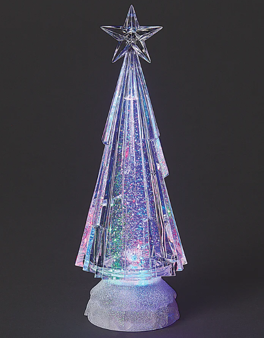 Lighted Swirl Chiseled Clear Tree