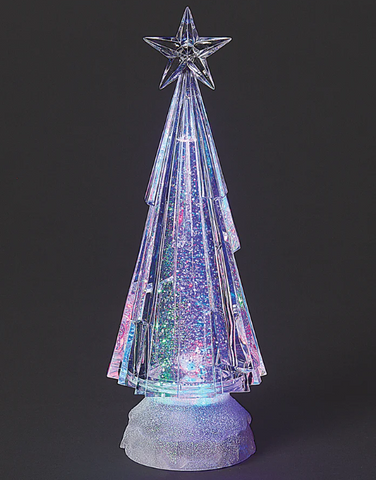 Lighted Swirl Chiseled Clear Tree