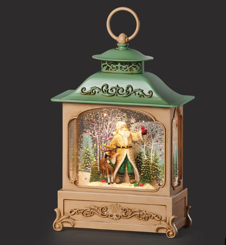 Confetti Lites Lighted Swirl Lantern with Santa & Reindeer