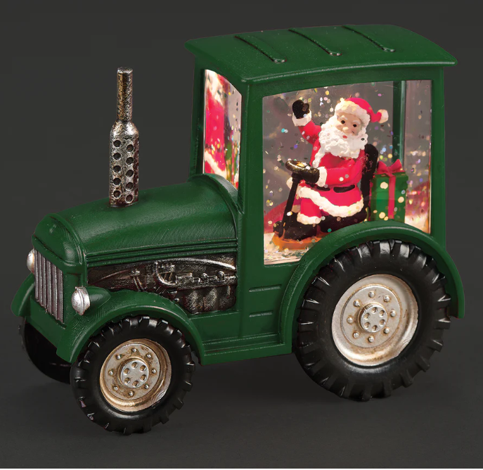 Lighted Tractor/w Santa
