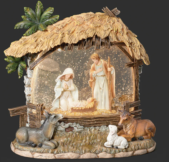 Lighted Swirl Holy Family