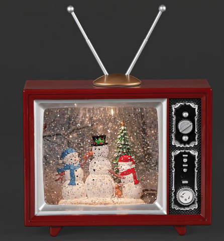 Confetti Lites Lighted Swirl TV with Snowmen