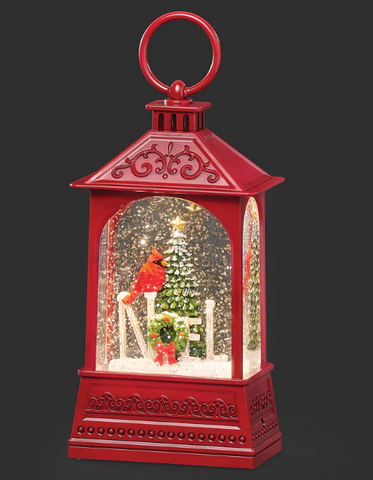 Lighted Swirl Red Lantern