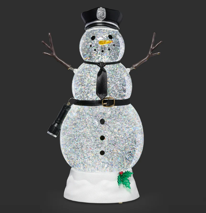 Lighted Swirl Police Snowman