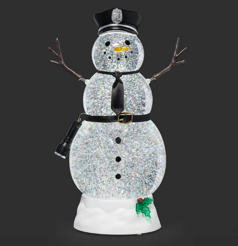 Lighted Swirl Police Snowman