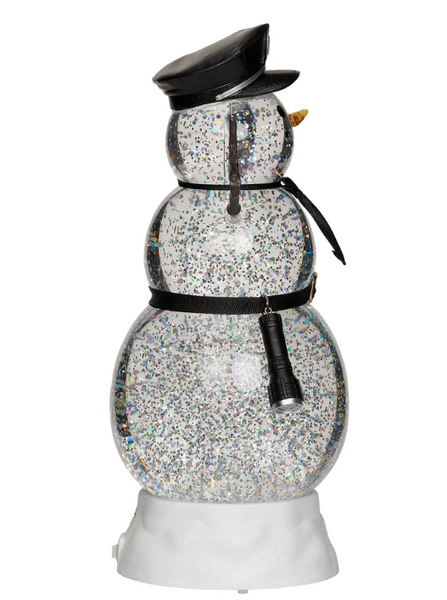 Lighted Swirl Police Snowman