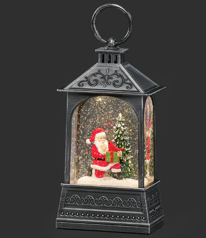 Confetti Lites Lighted Swirl Vintage Black Lantern