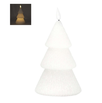 Lg White Tiered Tree LED Candle
