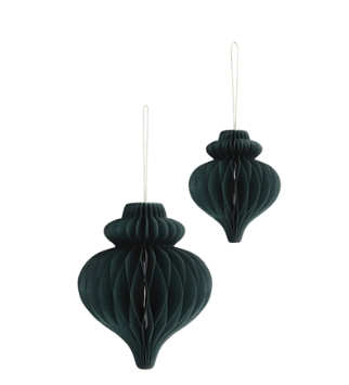 Dk Green Paper Wide Ornament