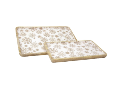 Snowflake Enamel Tray