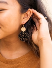 Zoey Earrings - Black & Bronze